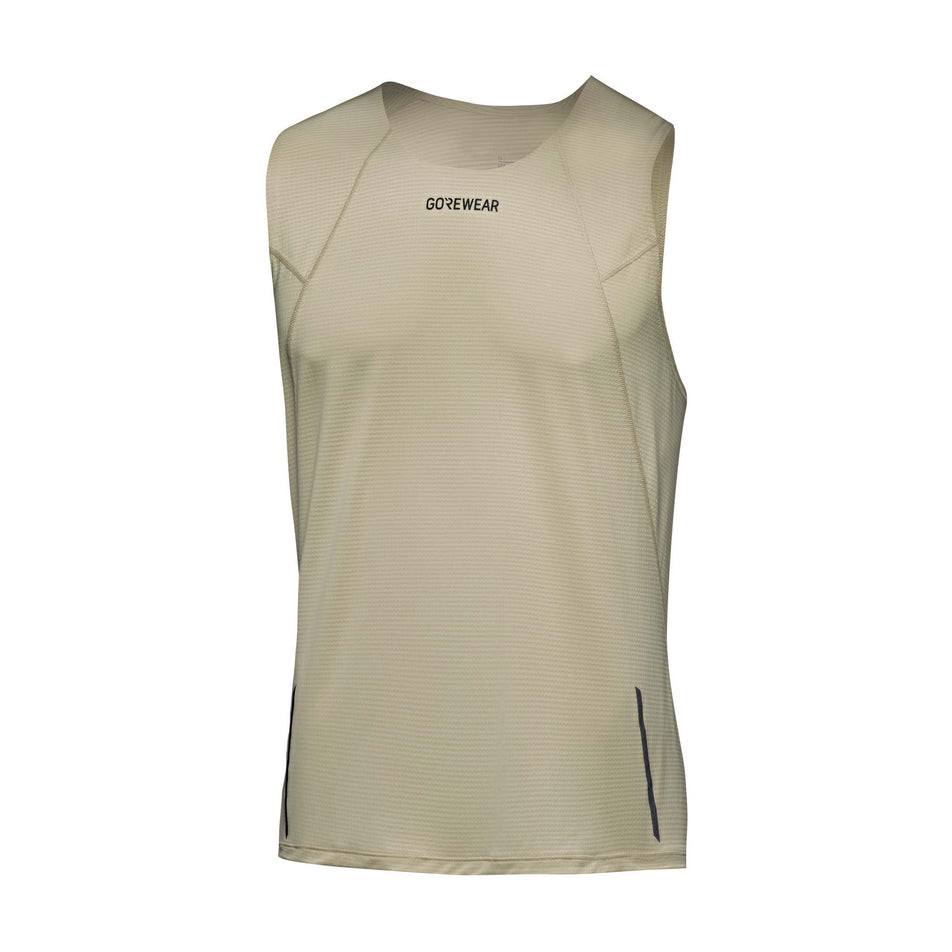 The front of the GOREWEAR Men's Contest 2.0 Singlet in the Tech Beige colourway. (8608748896418)