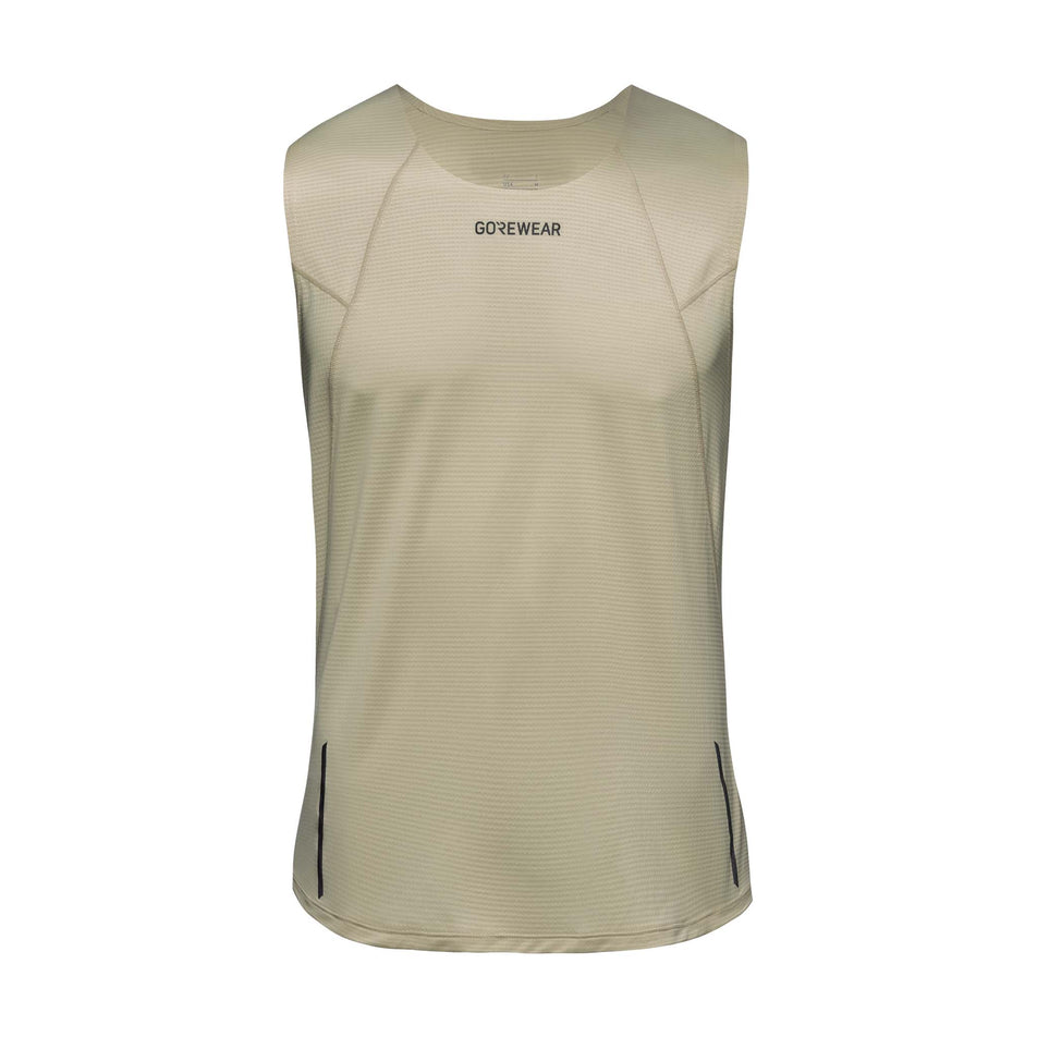 The front of the GOREWEAR Men's Contest 2.0 Singlet in the Tech Beige colourway. (8608748896418)