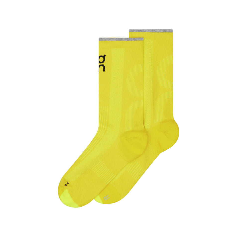A pair of On Unisex Elite Run Sock High in the Lime colourway. (8717355712674)