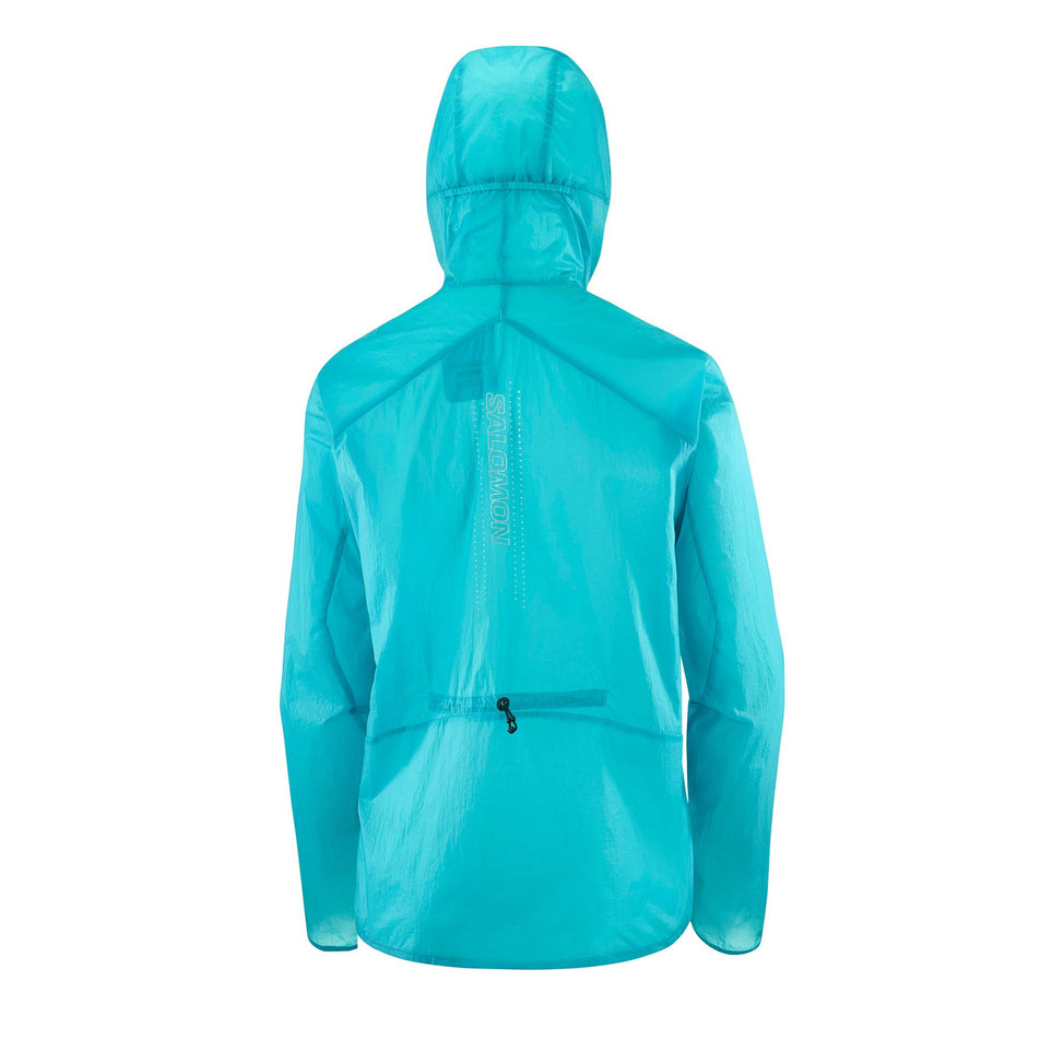Back view of a Salomon Women's Sense Aero Wind Jacket in the Peacoat Blue colourway (8157861871778)