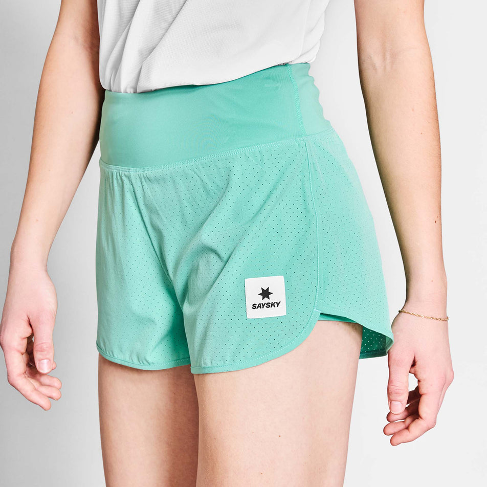 Front view of a model wearing the SAYSKY Women's Pace Air Shorts 3
