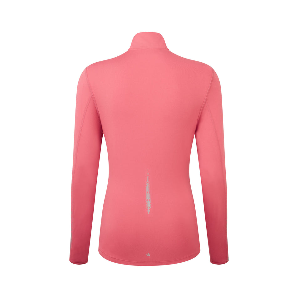 Back view of a Ronhill Women's Tech Reflect 1/2 Zip in the Salsa/Reflect colourway. (8469213249698)