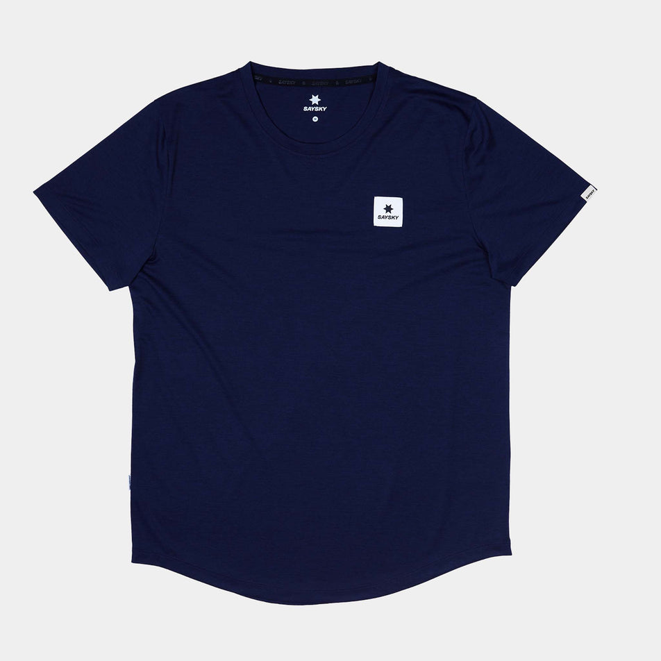 Front view of the SAYSKY Men's Clean Combat Pro T-Shirt in the Blue colourway. (8730925400226)